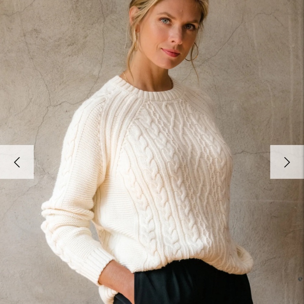 Able 1X Cream Fisherman Sweater